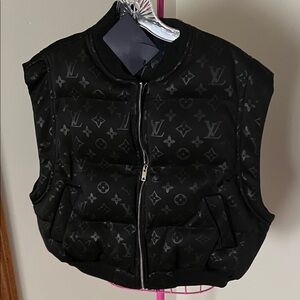 Chic Black Monogram Women's Vest